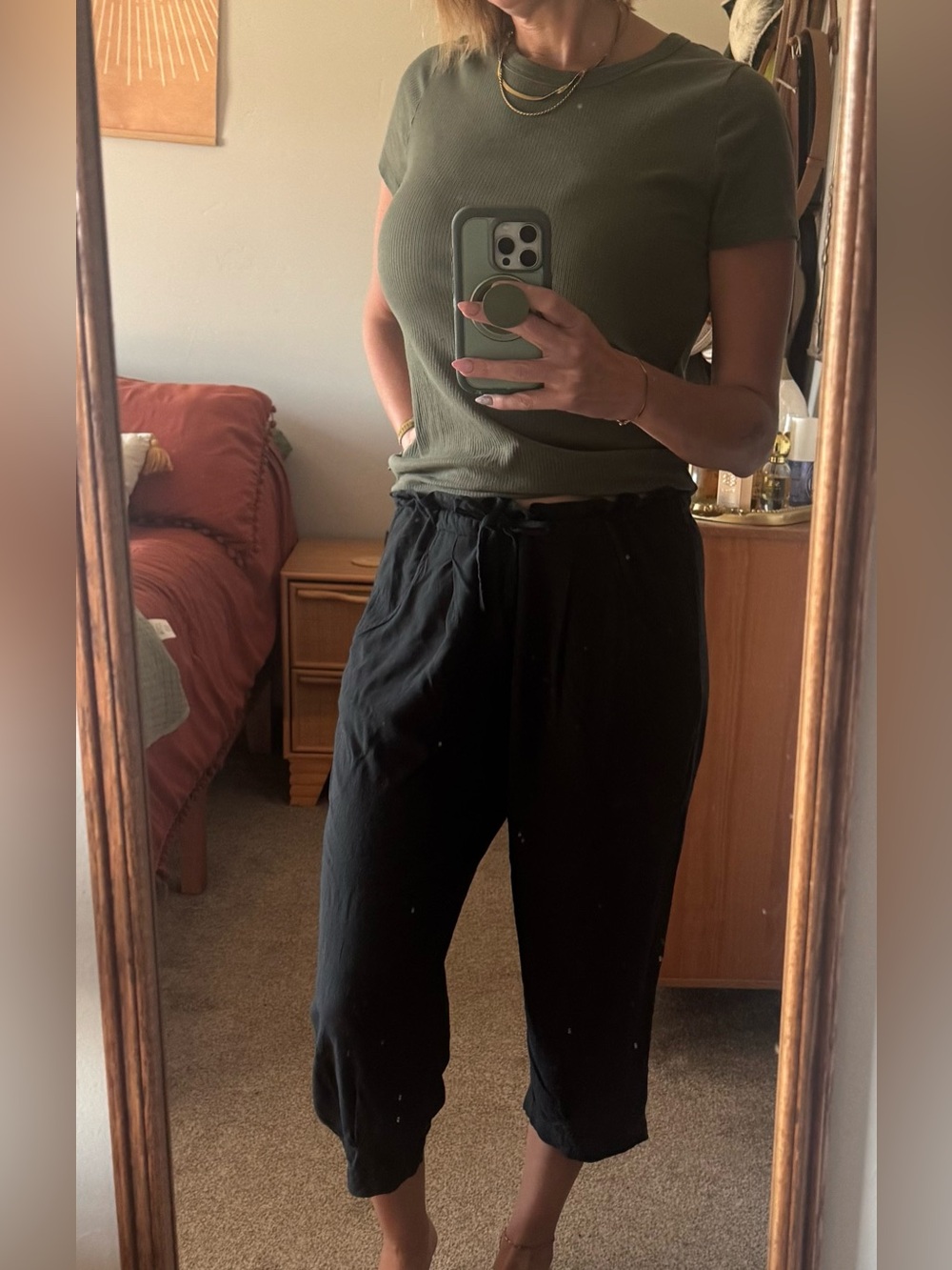 Vintage Jam’s World Black Cropped Pants Smalll